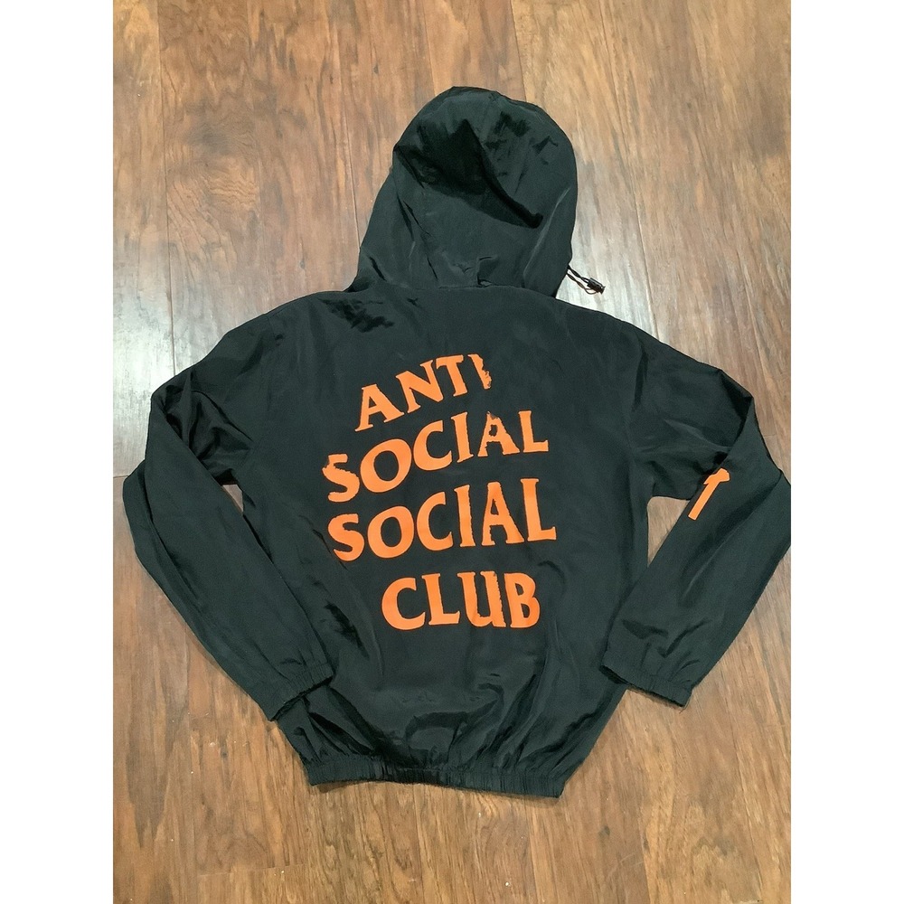 Anti Social Social Club x Paranoid Windbreaker Jacket Hoodie Black RARE
